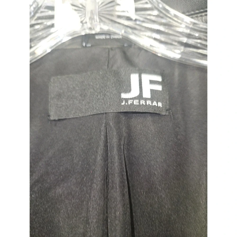 J. Ferrar Mens Black Faux Leather Slim Fit Blazer Jacket XXL 552-0786 0109